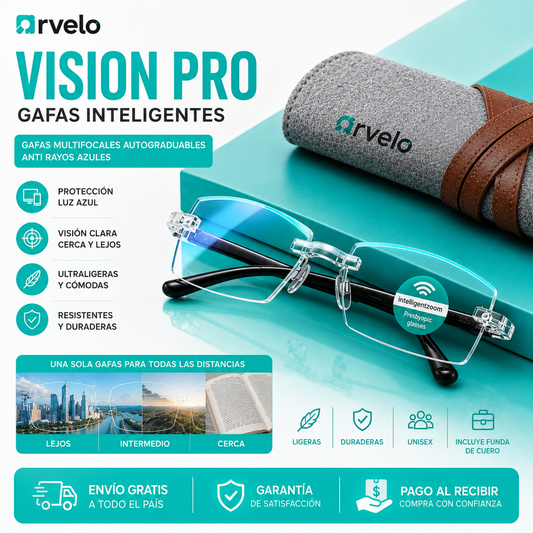VISION PRO - Gafas Inteligentes Multifocales, Anti Rayos Azules y Autograduables