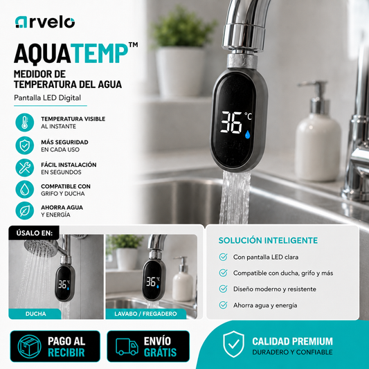 AQUATEMP™ Medidor LED - Baños a la temperatura perfecta en 1 segundo