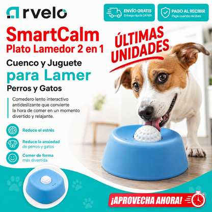 SmartCalm Plato Lamedor 2 en 1 — Reduce el estrés y mejora la digestão + AHORA, ENVIO GRATIS