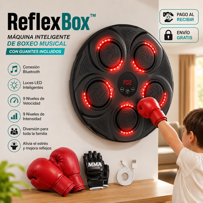 ReflexBox™ Máquina de boxeo inteligente - Bluetooth Integrado, Ejercicio Completo para Todo el Cuerpo, Ideal para Toda la Familia