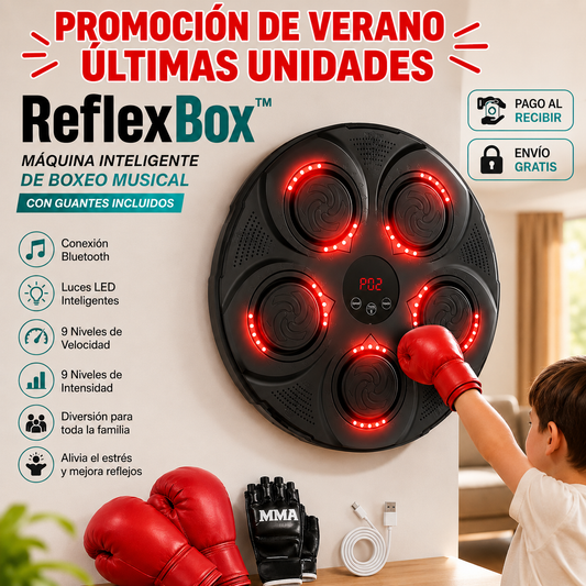 ReflexBox™ Máquina de boxeo inteligente - Bluetooth Integrado, Ejercicio Completo para Todo el Cuerpo, Ideal para Toda la Familia