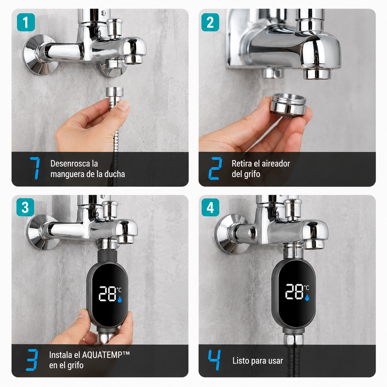 AQUATEMP™ Medidor LED - Baños a la temperatura perfecta en 1 segundo