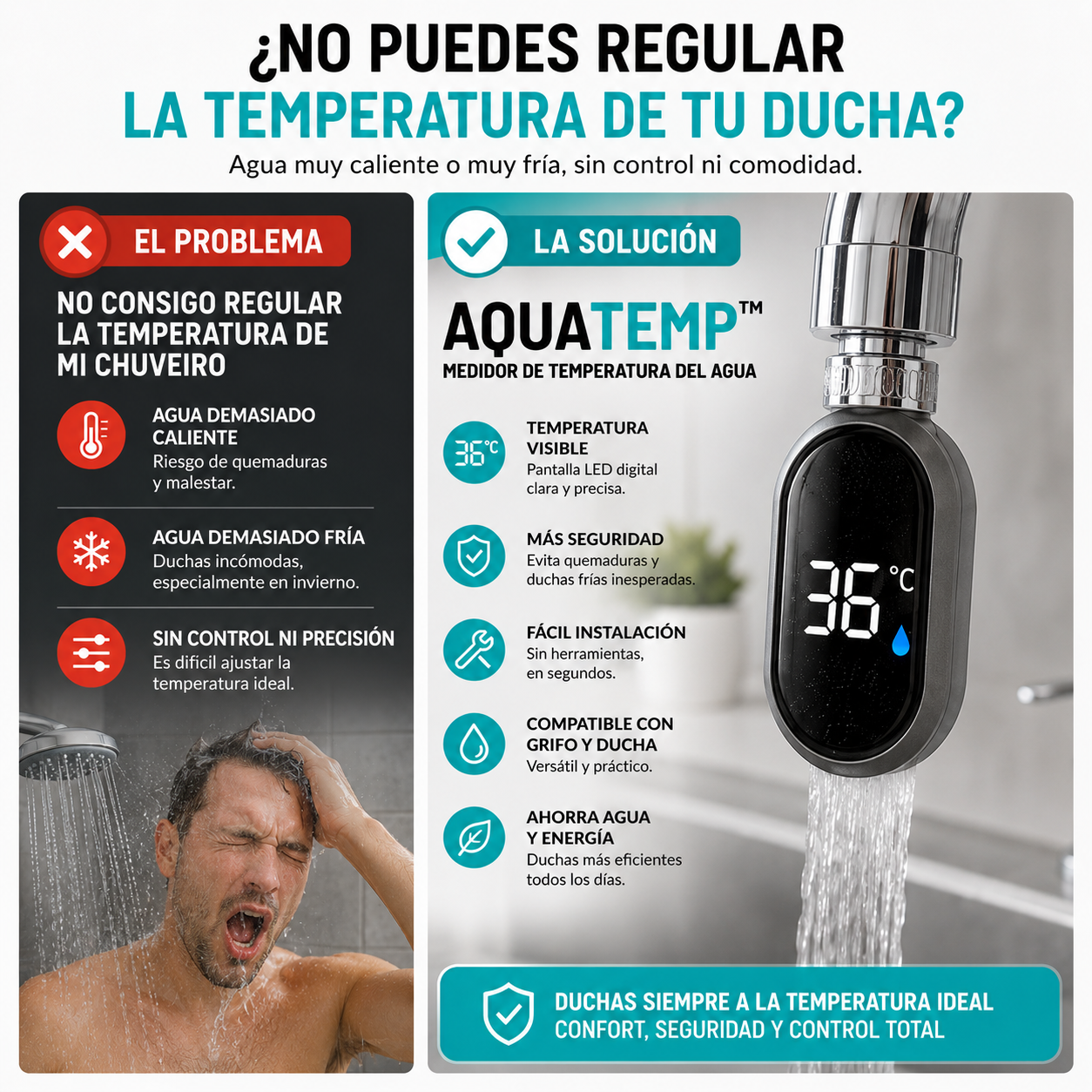 AQUATEMP™ Medidor LED - Baños a la temperatura perfecta en 1 segundo