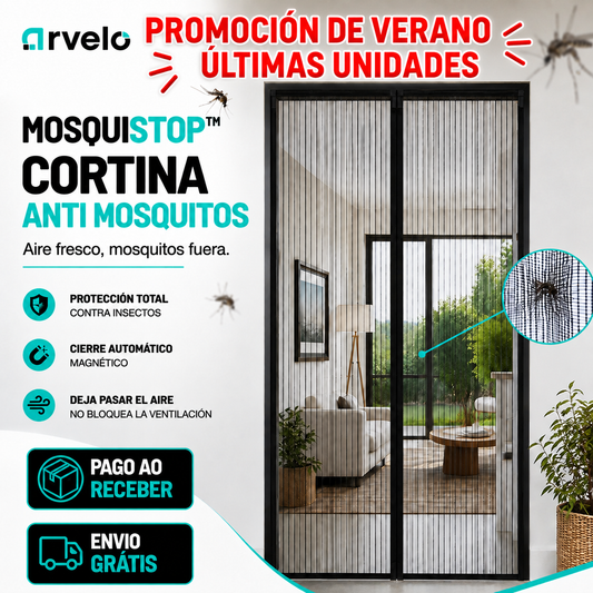 MosquiStop™ Cortina Magnética Antimosquitos - Imanes potentes, Sólido como una roca,  Instalación rápida.