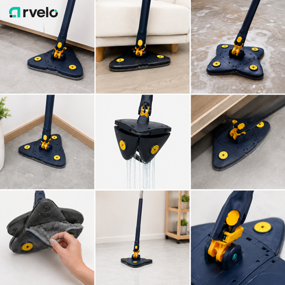 TRIMOP MAX™ Fregona de Limpieza telescópica 360* -  Sistema autoescurrible, Microfibra reutilizable, Mango telescópico y Limpia más rápido y con mucho menos esfuerzo