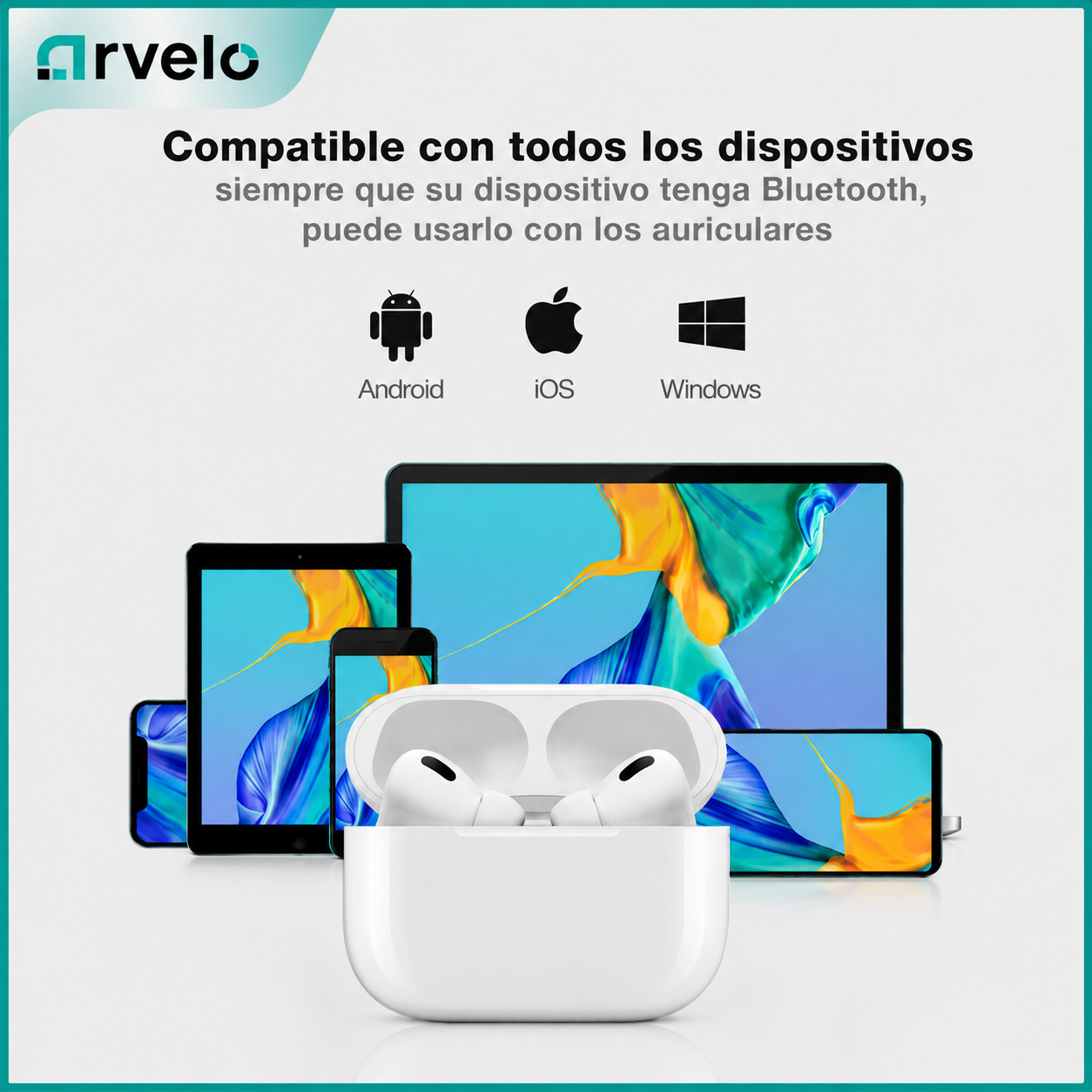 AIRBEAT PRO Auriculares Inalámbricos 2ª Generación - Sonido HD,  Bluetooth 5.3, con 30 horas de autonomía, Resistentes al sudor y Compatibles con iPhone, Android y Windows.