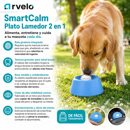 SmartCalm Plato Lamedor 2 en 1 — Reduce el estrés y mejora la digestão + AHORA, ENVIO GRATIS