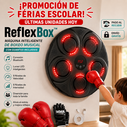 ReflexBox™ Máquina de boxeo inteligente - Bluetooth Integrado, Ejercicio Completo para Todo el Cuerpo, Ideal para Toda la Familia