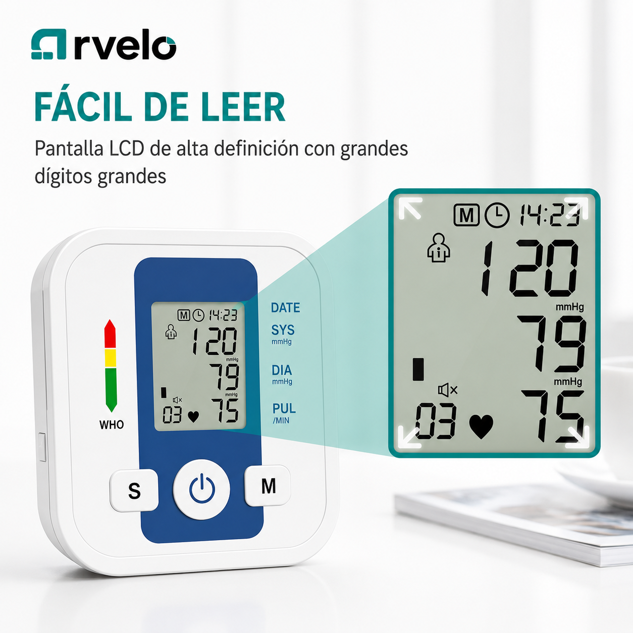 VITALCHECK Pack Inteligente para tu salud - Medición de SpO₂, Medición de frecuencia cardíaca, Rango de presión: 0–299 mmHg, Pulso: 40–200 lpm.