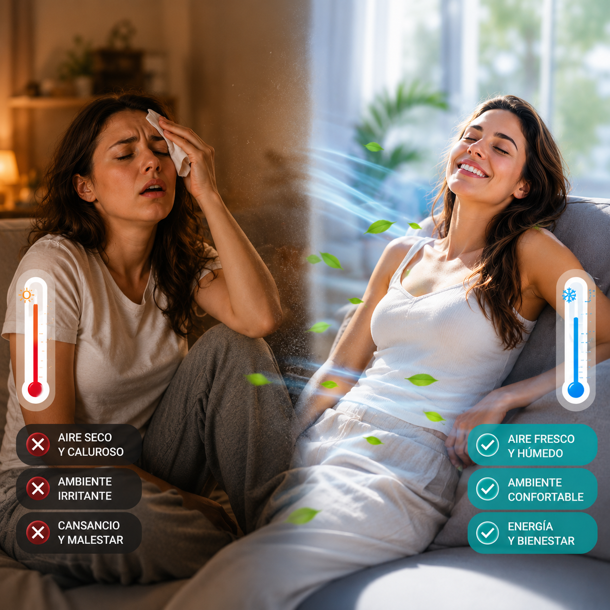 AIREFRESH Premium™ Ventilador, humidificador y nebulizador - Refresca tu espacio al instante, Ventilador potente,  Refrigeración por nebulización y Humidificador de aire