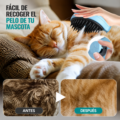 VapoPet™ Pro | Cepillo de Vapor para Perros y Gatos – Elimina el Pelo Suelto y Masajea con Suavidad