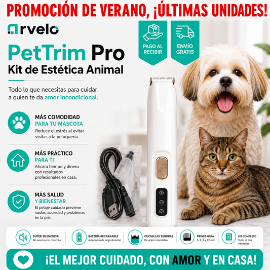 PetTrim Pro Kit de Estética Animal — Corte rápido y seguro sin tirones + Envío Gratis Hoy