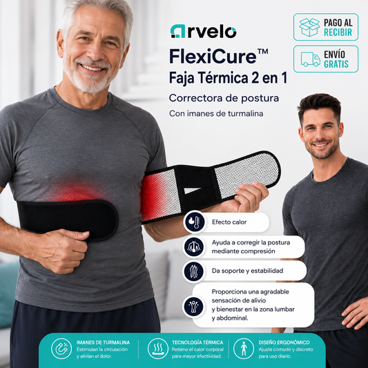 FlexiCure™ Faja Térmica 2 en 1 — recuperación muscular profunda + ENVÍO GRATIS